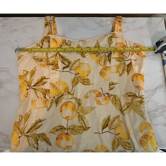 Urban Outfitters Lemon Yellow Linen Summer Ruffle Medium Tie Shoulder Mini Dress - Picture 14 of 15